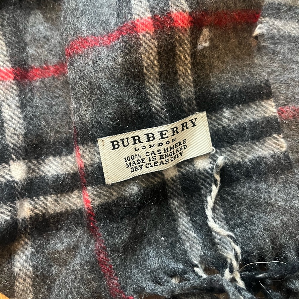 Burberry Charcoal and Black Cashmere Scarf - Picture 2 of 5